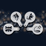 Raccoons Coffee Stencils Set of 4 | Cookie and Cake stencils 4"x6"