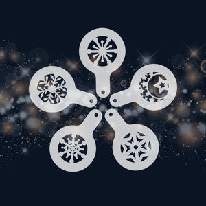 Stencils set #3 "Snowflakes" of 5, stencils 4"x6" Christmas/Winter Reusable Plastic Stencil