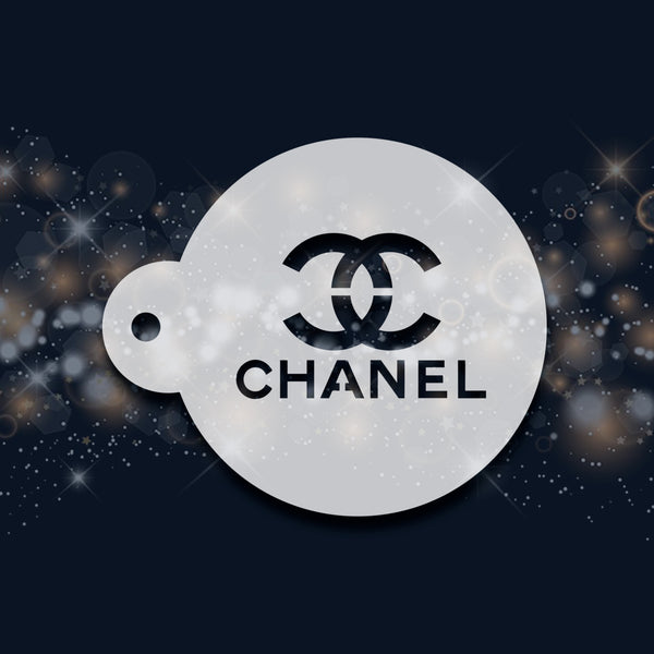 Chanel Big White Logo With White Frame In Black Background Throw