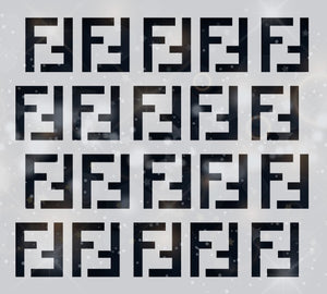 Fendi Pattern Stencil Logo 12"х12"